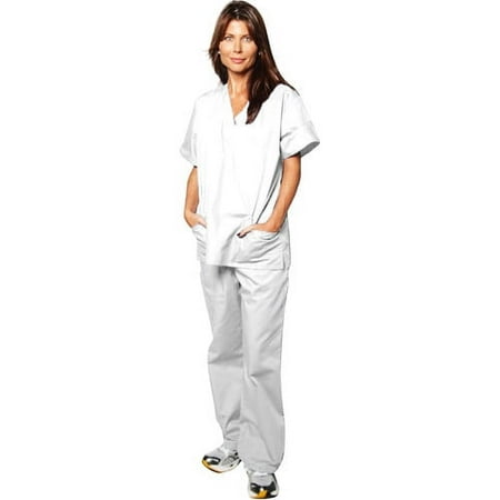 Meditreads Anti-Microbial Unisex Scrub Top, White