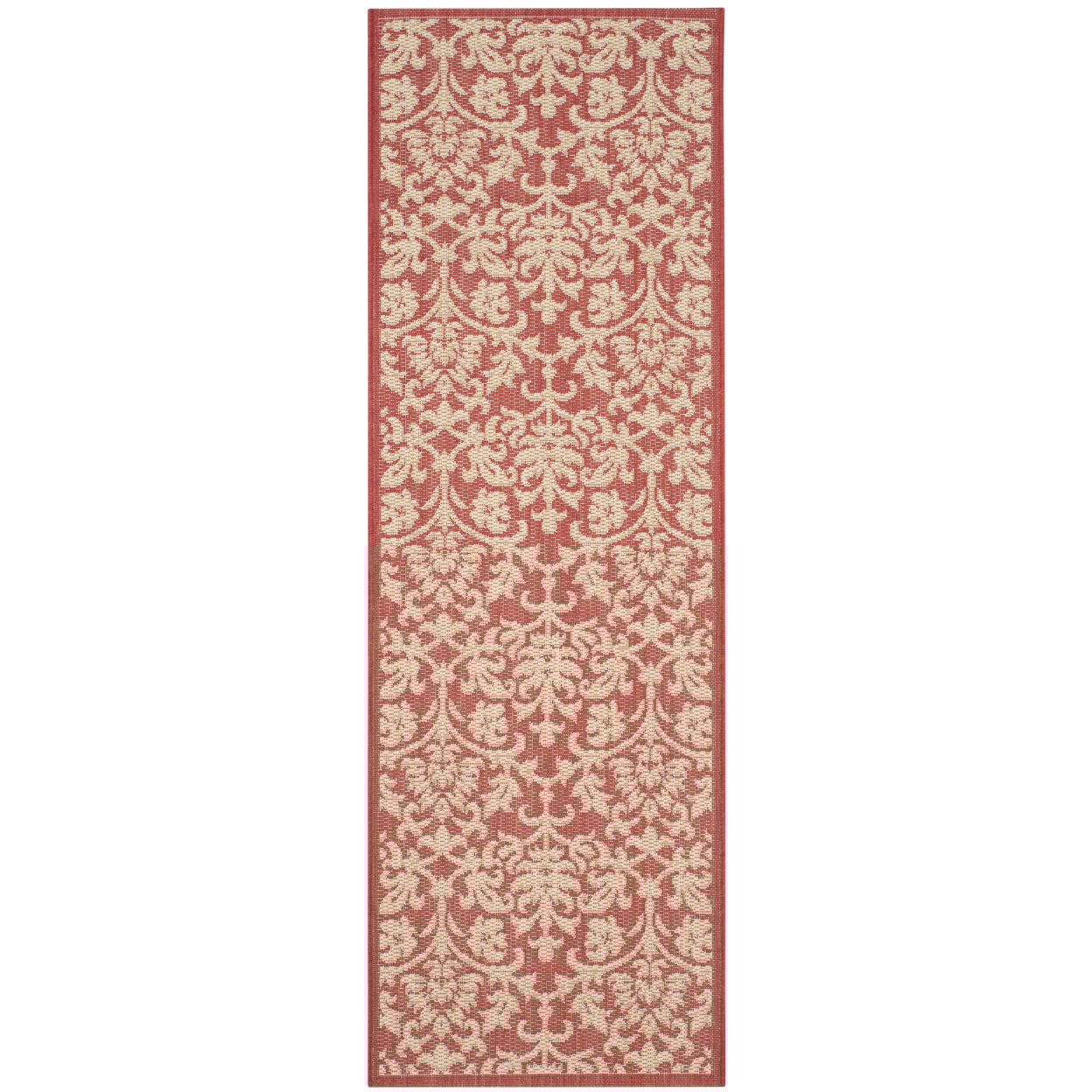 thumbnail image 6 of SAFAVIEH Courtyard Yvette Floral Indoor/Outdoor Area Rug, Red/Natural, 7'10" x 7'10" Square, 6 of 10