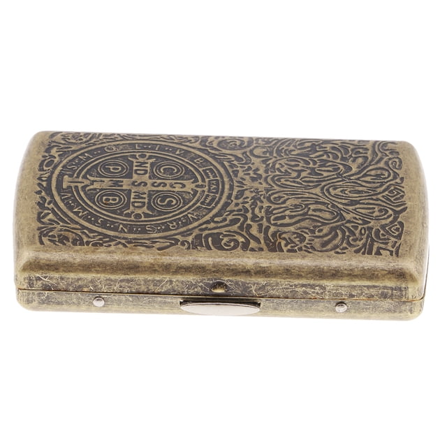 Estuche De Metal Para Cigarrillos Vintage Stash Box 20Pc Estuche De Almacenamiento De Tabaco 5.5x9x1.5mm - A SM SunniMix Caja de cigarrillo vintage