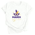 thumbnail image 6 of Ounisa Womens Tops Mardi Gras Sweatshirts Carnival Sweatshirt Funny Mask Graphic Short Sleeve Shirts Fat Tuesday Pullover, 6 of 6