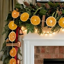 Christmas Decorations-10Ft Dried Orange Garland with Cinnamon Sticks - Handcrafted Fall Christmas Garland for Indoor Decor Xmas Tree Mantles Parties Porch Decor (Orange with Cinnamon Set)