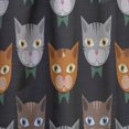 thumbnail image 4 of Designart 'Cute Cats Pattern On Black' Modern Curtain Panel, 4 of 5