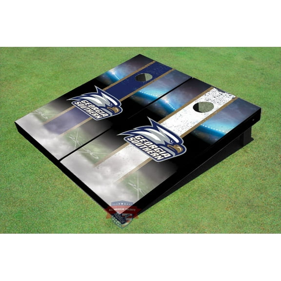 Georgia Southern University Head Logo Field Long Strip Alternating Themed Cornhole Boards