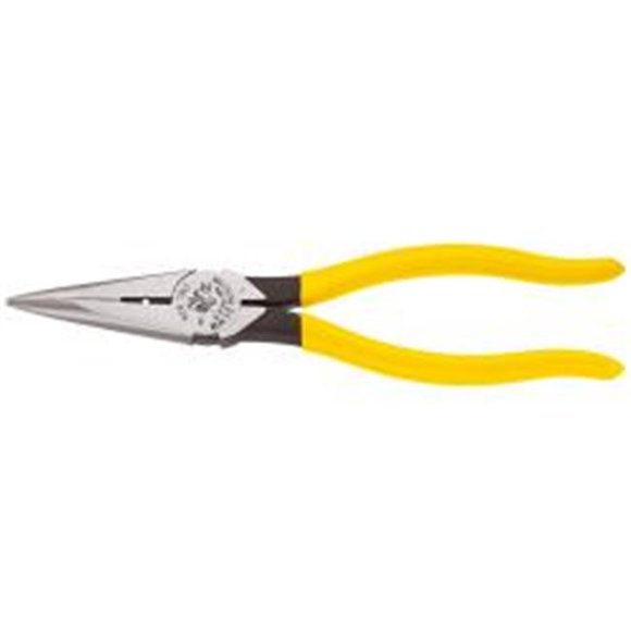 Kln D2038N 8 in. Heavy-Duty Long-Nose Pliers - Wire Stripping