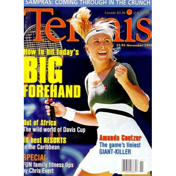 Amanda Coetzer November 1997 Tennis magazine issue NO LABEL
