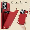 thumbnail image 6 of Allytech Wallet Case for iPhone 15 Pro Max, Case with Card Holder & Magnetic Buckle, RFID Blocking PU Leather Shockproof Anti-Fingerprint Anti-Fall Protective Case for Women Men, Red, 6 of 7