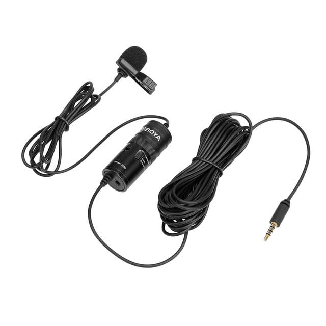 BOYA BY-M1 Pro Omni-Directional Lavalier Micrófono Condensador de clip de cabeza única