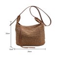 thumbnail image 4 of Women Crossbody Bag Fashion Hand-Woven Handbags Simple Summer Beach Bag (Coffee), 4 of 10