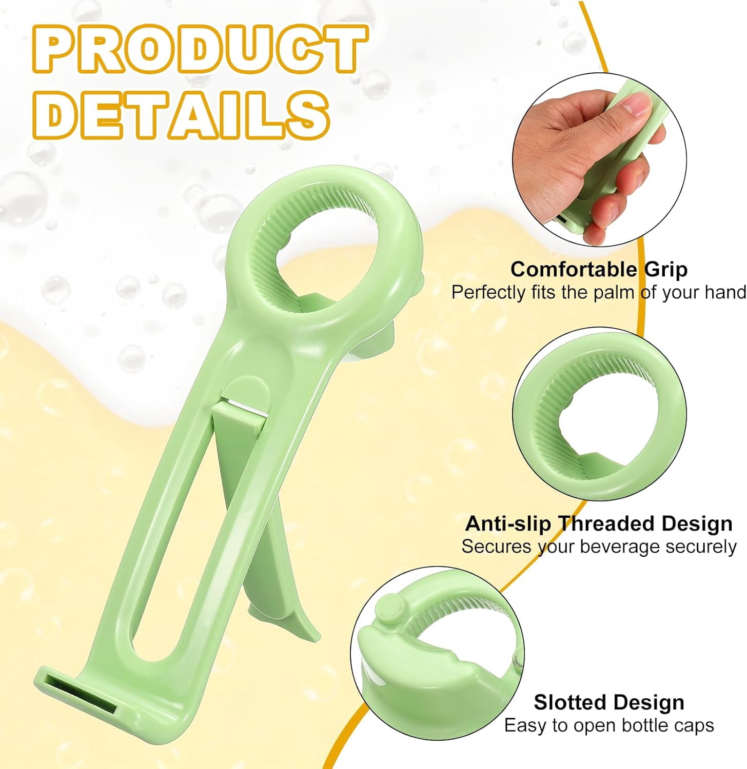 FRKSMD-Jar Key Lid Opener, Jar Lid Opener with Phone Stand Easy Grip Design Multifunctional Can Open Tool for Elderly Seniors Women Weak Hands Kitchen Use, Green