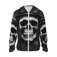 thumbnail image 2 of Lsque Black White Hat Skull UPF 50+ Lightweight Sun Protection Men's Women's Long Sleeve Shirt, Hoodie Performance -Large, 2 of 9