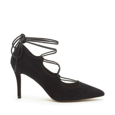 Womens Black Suede Pumps - NEW Womens Sole Society Madeline Black Suede Lace Up Pumps Size 7 M ASO QVC