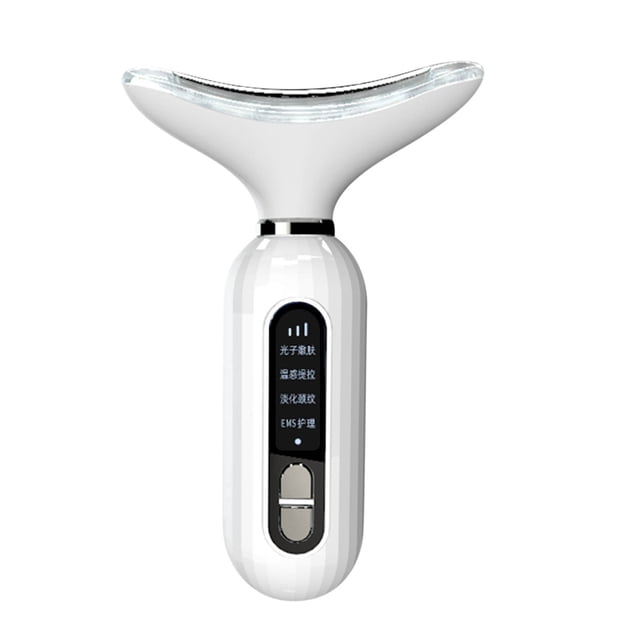 Crema de Levantamiento Facial Cara Del Cuello, Herramienta de Contorno Facial de Levantamiento Facial Y Del Cuello, con 3 Colores de Led, Calefacción Y Vibración de Regeneración de la Piel Dispositivo