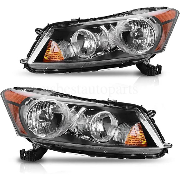 Headlights Headlamps Assembly Pair LH RH Driver Passenger For Honda Accord 08-12