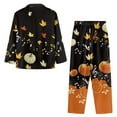 thumbnail image 4 of Renewold Loose Button Pajama for Fall Spring Winter Maple Leaves Pumpkins Athletic Clothing Size S 2 Pieces Women Casual Sweatshirt Sweatpants Set,Thanksgiving Holiday, 4 of 6
