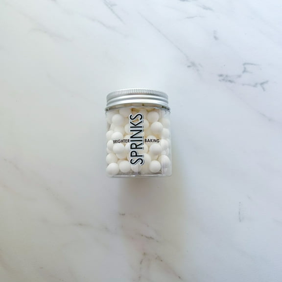 MATTE WHITE CACHOUS 8MM PEARL BEADS BY SPRINKS