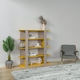 thumbnail image 2 of Ada Home Decor Beecroft 4 Tier Bookcase, Mocha/Mustard, 2 of 7