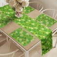 thumbnail image 2 of Ambesonne Forest Table Runner & Placemats, Jungle Scene Monstera Leaves, Placemat 4 pcs + Runner 16"x72", Lime Green Evergreen, 2 of 2