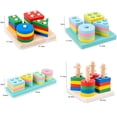 thumbnail image 2 of Juguetes Montessori para niños de 1 a 3 años, niñas y niños pequeños, juguete educativo de reconocimiento de colores apilable de clasificación de madera oso de fresa Electrónica, 2 of 2