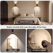 Rechargeable Wall Sconces Set of 2, Dimmable with 3 Color Temps & 360°Rotation, LED Wall Lamp with Remote, Easy Cordless Light for Living Room Picture Bedside Reading