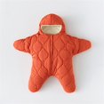 thumbnail image 2 of Baby Sleep Sack Boys Girls Fleece Winter Sleeping Long Sleeve Onesies Pajamas Star-Fish Warm Sleeping Bag Snowsuit, Orange, 6 Months, 2 of 4