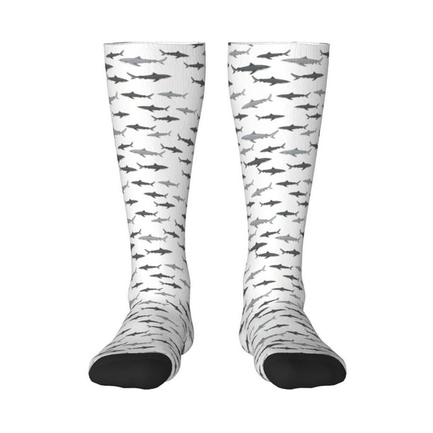 Balery Cute Shark Calcetines novedosos Calcetines deportivos Calcetines hasta la rodilla Calcetines de algodón Calcetines originales y geniales