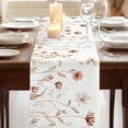 thumbnail image 3 of Table Runners 90 Inches Long Dress Scarves, Brown Red Spring Floral Farmhouse Coffee/Dining/Kitchen Table Runner for Living Room, Summer Flowers Botanical Elegant 13x90 Inch, 3 of 9