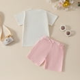 thumbnail image 4 of RXIRUCGD 2025 Vêtements d'Été pour Enfants Mode Ensemble Décontracté Manches Courtes Col Rond Boutons Short Uni, 4 of 8