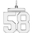 thumbnail image 1 of Sterling Silver Silver/Rhodium-Plated Polished Number 58 Charm (24 X 20) Made In United States qpl58, 1 of 5