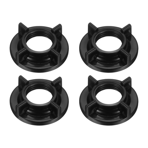 4 Pack Faucet Mounting Lock Nut, G1/2 ABS Plastic Lock Nut Sink Faucets Parts Winged Locknuts Replacement Parts for Kitchen Bathroom Sink Faucet Installation, Black