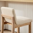 thumbnail image 4 of Zesthouse 25.8" Modern Bar Stools Set of 2, Wooden Counter Height Barstools with Back, Upholstered Linen Counter Stools with Distressed Solid Wood Legs for Kitchen Island, Beige, 4 of 11