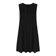 thumbnail image 5 of Girls' Summer Dresses Sleeveless Tank Dress Kids Casual Loose Crewneck Black Beach Sundress 9-10 Years, 5 of 6