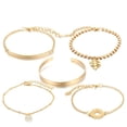thumbnail image 6 of Womens Bracelet Set Retro Geometric Alloy Bangles with Sparkling Crystal Accents Five-Piece Jewelry for Wedding Birthday Travel and Gift Giving, 6 of 7