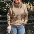 thumbnail image 2 of Women's Turtleneck Long Sleeve Loose Fit Sweater, 2 of 7