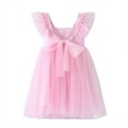 thumbnail image 4 of Gubotare Tutu Dress for Girls Flower Girl Dress Kids Toddler Birthday Party Pageant Gown Fly Sleeve Sheer Back Puffy Tutu Tulle Princess Dresses (Light Pink,Size 2-3 Years), 4 of 7