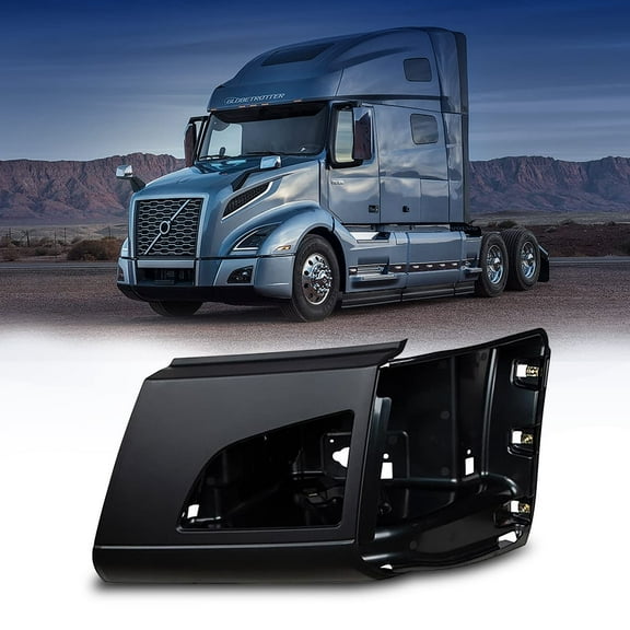 TORQUE Left Corner Bumper (with Fog Light Hole) Replacement for 2018  Volvo VNL Semi Trucks Driver Left Side LHD (TR456-L)