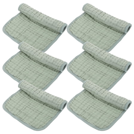 ORDDIART Baby Drool Towel Cotton Face Washcloth Dark Green 6Pcs 19.7X9.8In