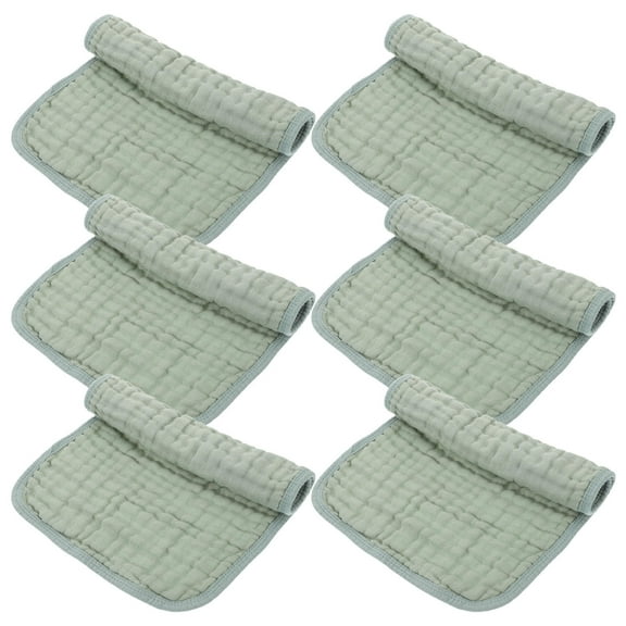 ORDDIART Baby Drool Towel Cotton Face Washcloth Dark Green 6Pcs 19.7X9.8In