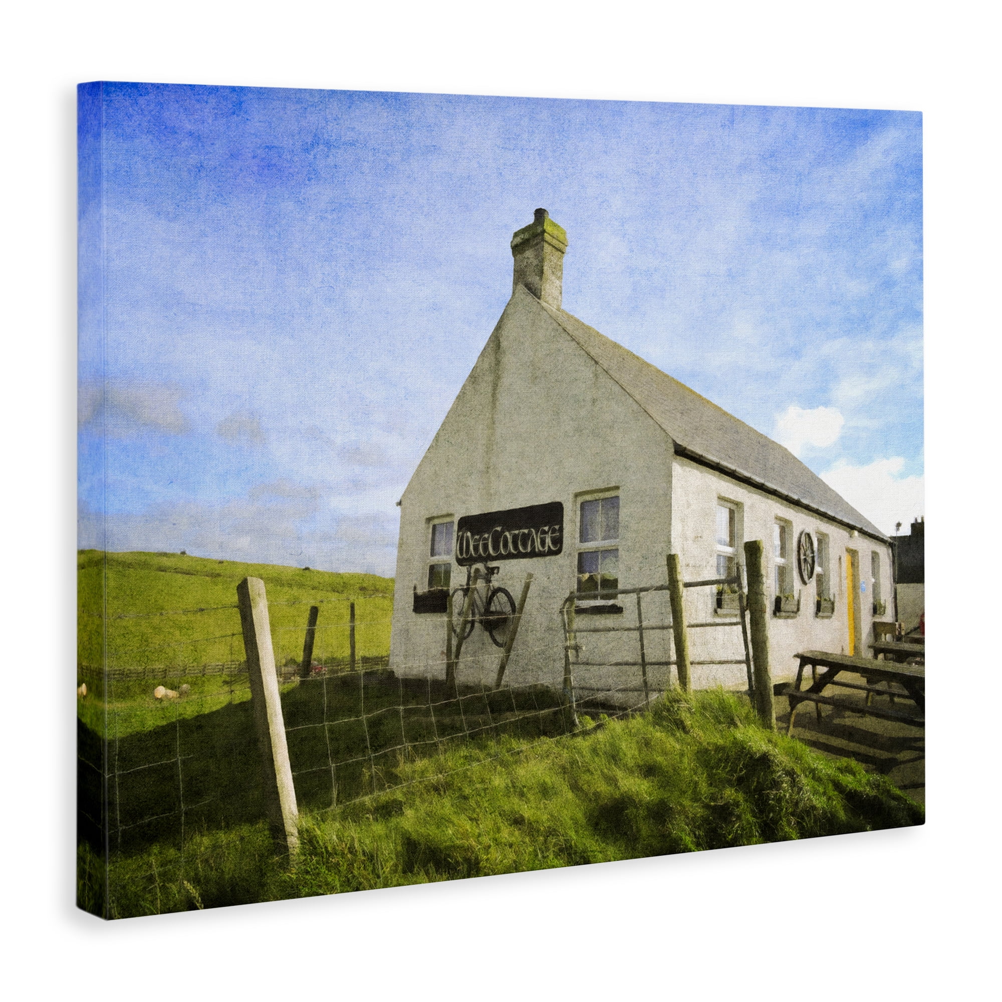 Stupell Industries Wee Cottage Countryside Landscape & Nature Painting Wrapped Canvas Art Print Wall Art, 30 x 24