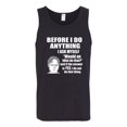 thumbnail image 2 of Wild Bobby, Office Dwight Quote Before I Do Anything, Pop Culture, Men Graphic Tank Top, Black, Small, 2 of 4
