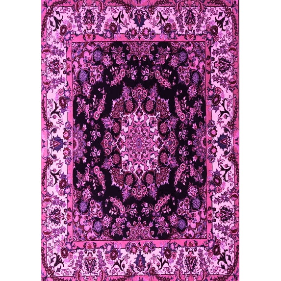 Ahgly Company Indoor Rectangle Medallion Pink Traditional Area Rugs, 6' x 9'