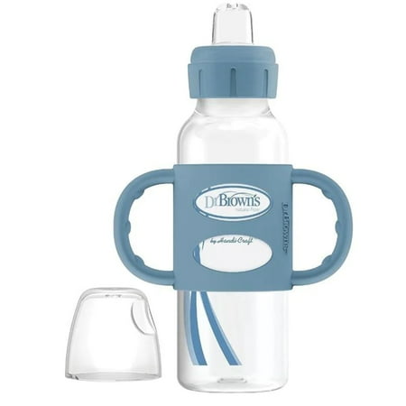 UPC: 0072239322635 | Dr. Brown – Milestones Narrow Sippy Bottle with Silicone Handles Light Blue
