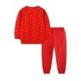 thumbnail image 5 of LRen Toddler Girls Fall Outfits Long Sleeve Top and Sweatpants Two Piece Set for Cool Weather 4-5 Years,Z11-Red, 5 of 7