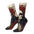 thumbnail image 1 of Balery Gothic Skull With Roses Calcetas Largas con Estampado para Hombre y Mujer – Suaves y Transpirables, Talla Única (US 5-11), 1 of 6