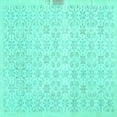thumbnail image 1 of Ahgly Company Machine Washable Indoor Square Abstract Turquoise Blue Contemporary Area Rugs, 5' Square, 1 of 4