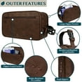 thumbnail image 4 of PAVILIA Toiletry Bag for Men, Travel Toiletries Bag | Water-resistant Dopp Kit, PU Leather Shaving Pouch Organizer for Accessories, Cosmetic, Hygiene, Grooming Essentials (XL, Dark Brown), 4 of 8