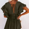 thumbnail image 3 of Womens Casual Beach Blouse Button Drawstring Long Skirt Sun Protection Shirt Summer Boho Floral Sundresses Wedding Guest Graduation Prom Formal Cocktail Dresses that Hide Belly A520-19559, 3 of 8
