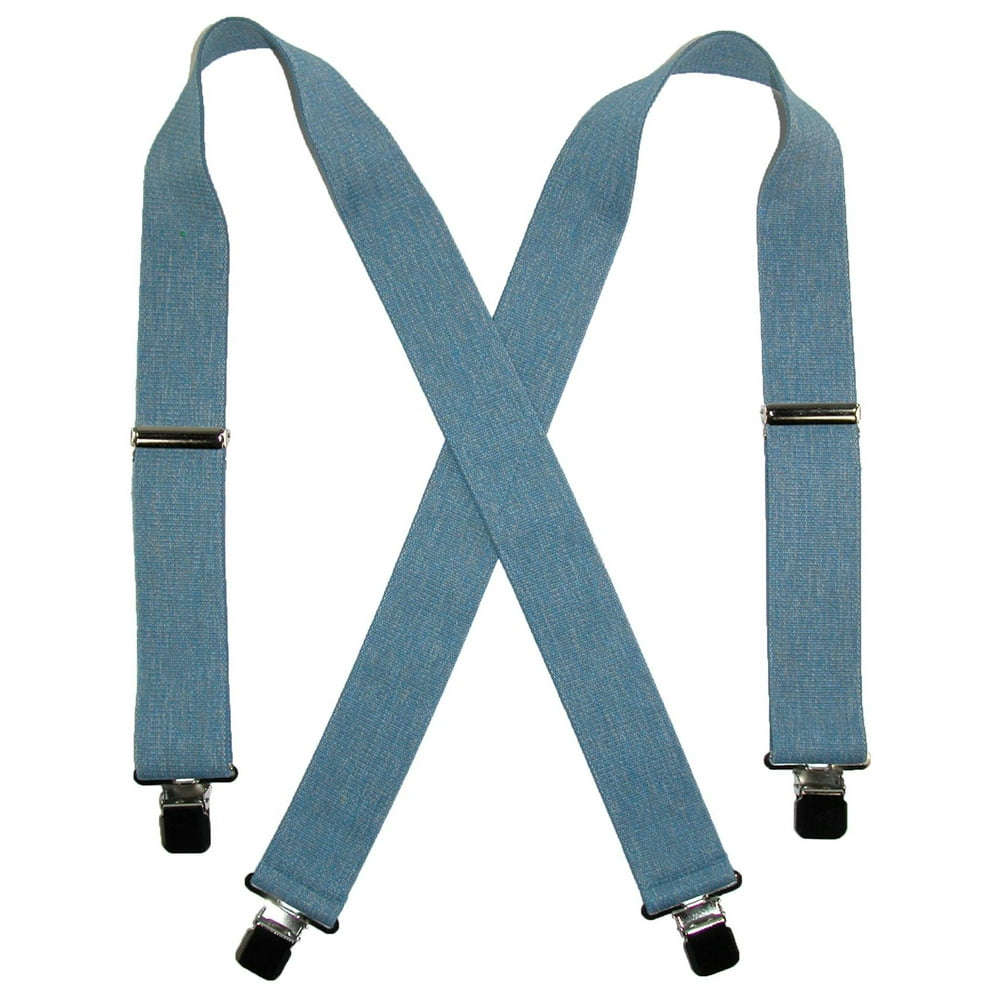 CTM Mens Denim ClipEnd 2 Inch Suspenders, Denim