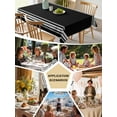 thumbnail image 5 of Black Striped Table Cloth, Farmhouse Black White Stripes Waterproof Tablecloth for Square Tables, Reusable Washable Fabric Table Cover for Restaurant Kitchen Dining Tables 60"x60", 5 of 6