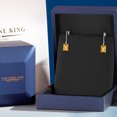 thumbnail image 5 of Gem Stone King 925 Silver and 10K Yellow Gold Yellow Citrine Dangle Earrings for Women | 1.74 Cttw | Gemstone November Birthstone | Emerald Cut 7X5MM, 5 of 6