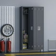 thumbnail image 3 of GangMei 72 inches Metal Storage Cabinet Locker with 3 Locking Doors for Employees，Large Steel Combination Locker Cabinet for Garage, Gym, Living Room, School , Office (Dark Gray), 3 of 10